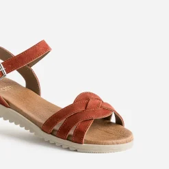 Eram Sandales^Sandale en cuir ROUGE