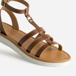 Buggy Sandales^Sandale spartiate cuir CAMEL