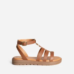 Buggy Sandales^Sandale spartiate en cuir CAMEL