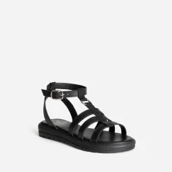 Buggy Sandales^Sandale spartiate e en cuir NOIR