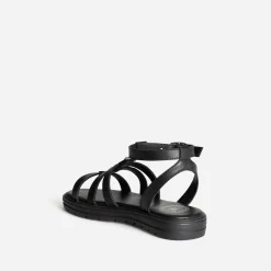 Buggy Sandales^Sandale spartiate e en cuir NOIR