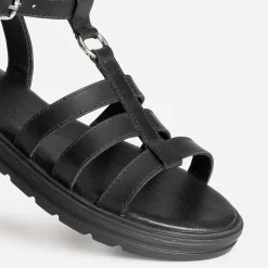 Buggy Sandales^Sandale spartiate e en cuir NOIR