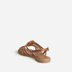 Eram Sandales^Sandale spartiate cuir COGNAC