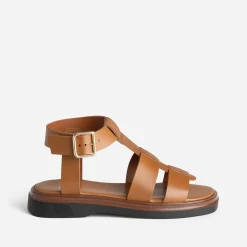 Texto Sandales^Sandale spartiate cuir COGNAC