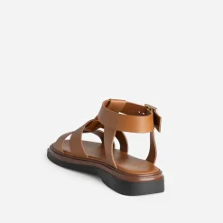 Texto Sandales^Sandale spartiate cuir COGNAC
