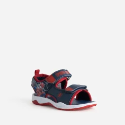 703 Sandales^Sandale SPIDER-MAN marine et rouge à scratchs BLEU