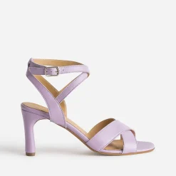 Eram Sandales^Sandale talon en cuir mauve VIOLET