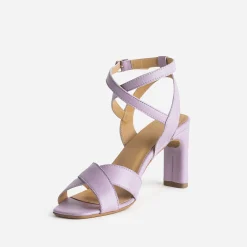 Eram Sandales^Sandale talon en cuir mauve VIOLET
