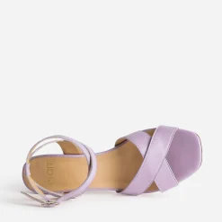 Eram Sandales^Sandale talon en cuir mauve VIOLET