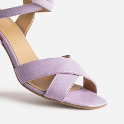 Eram Sandales^Sandale talon en cuir mauve VIOLET