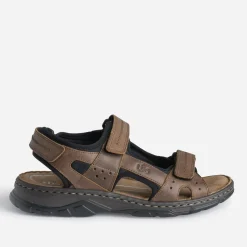 Tbs Nu-Pieds/Sandales^Sandale en cuir à scratchs MARRON