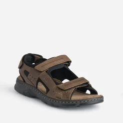 Tbs Nu-Pieds/Sandales^Sandale en cuir à scratchs MARRON