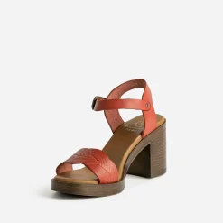 Eram Sandales^Sandale terracotta en cuir ORANGE