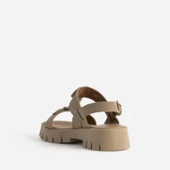 Texto Sandales^Sandale cuir velours semelle crantée BEIGE