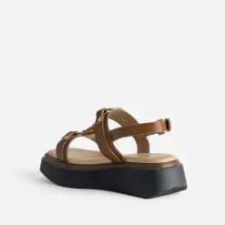 Texto Sandales^Sandale anneaux et clous COGNAC
