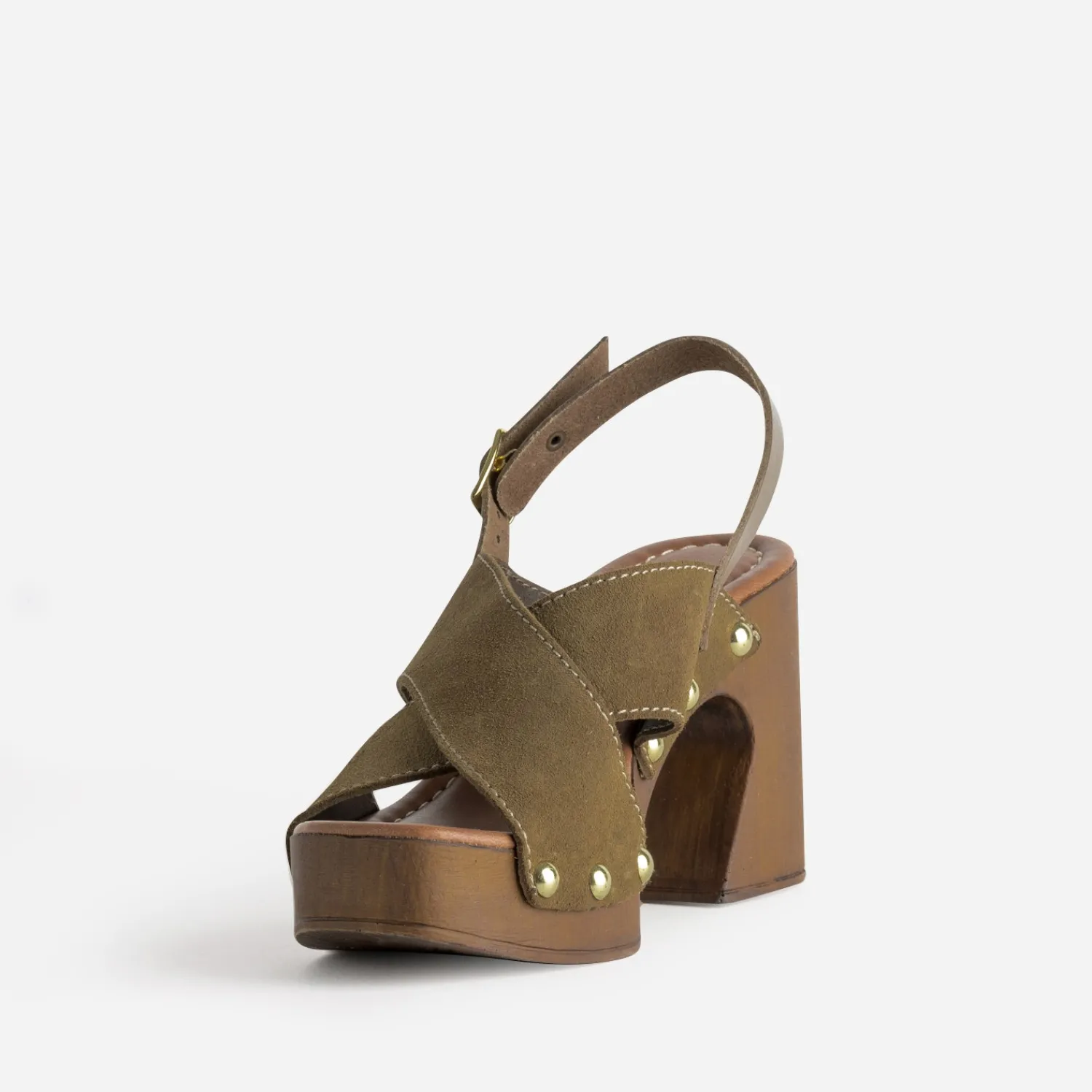 Texto Sandales^Sandale cuir velours KAKI