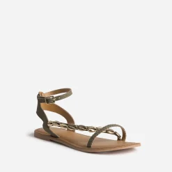 Texto Sandales^Sandale cuir velours éco-conçu KAKI