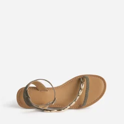 Texto Sandales^Sandale cuir velours éco-conçu KAKI