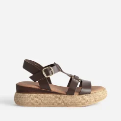 Texto Sandales^Sandale cuir MARRON