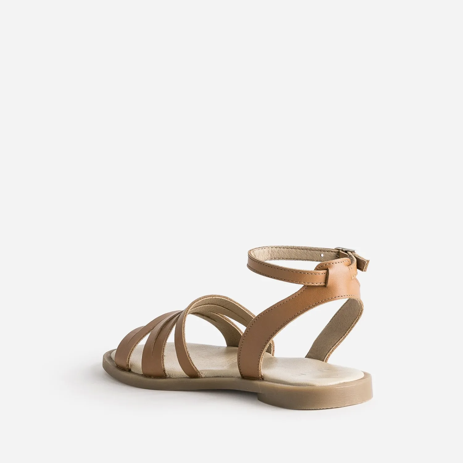 Texto Sandales^Sandale marron en cuir CAMEL