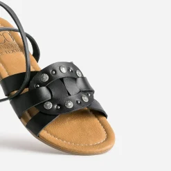Texto Sandales^Sandale e éco-conçue en cuir NOIR