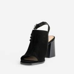 Texto Sandales^Sandale e cuir velours open-toe NOIR