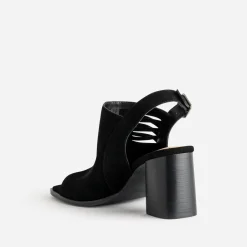 Texto Sandales^Sandale e cuir velours open-toe NOIR