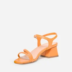 Eram Sandales^Sandale TEXTO éco-conçue en cuir ORANGE