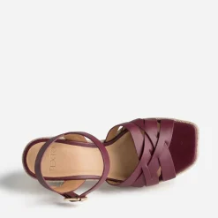 Texto Sandales^Sandale prune en cuir talon corde VIOLET