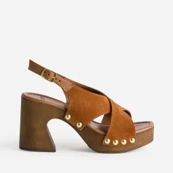 Texto Sandales^Sandale rouille en cuir velours ORANGE