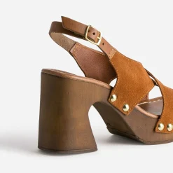 Texto Sandales^Sandale rouille en cuir velours ORANGE