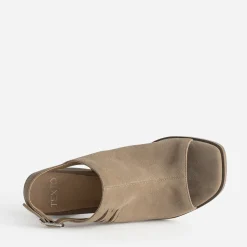 Texto Sandales^Sandale cuir velours open-toe TAUPE