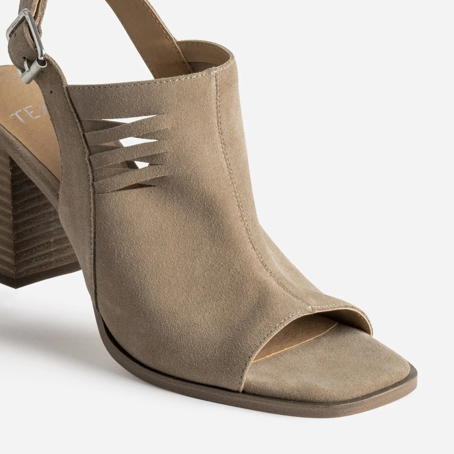 Texto Sandales^Sandale cuir velours open-toe TAUPE