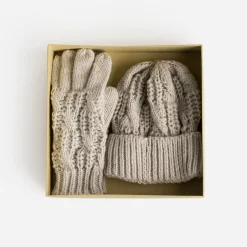 Eram Gants & Parapluie|Chapeaux, Bonnets & Casquettes^Set bonnet et gants s en tricot BEIGE