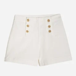 Texto Shorts^Short à pont en jean BLANC