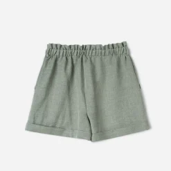 Texto Shorts^Short vert sauge taille haute KAKI