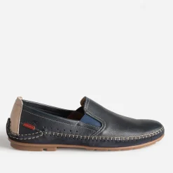 Fluchos Mocassins^Slip-on bleu cuir MARINE