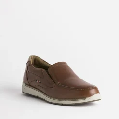 FRANCE ARNO Chaussures De Ville^Slip-on en cuir COGNAC