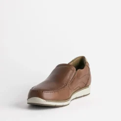 FRANCE ARNO Chaussures De Ville^Slip-on en cuir COGNAC