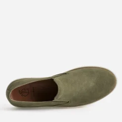 Eram Baskets/Tennis^Slip-on éco-conçu en cuir velours KAKI