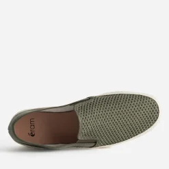 Eram Nu-Pieds/Sandales^Slip-on en toile bi-matière KAKI