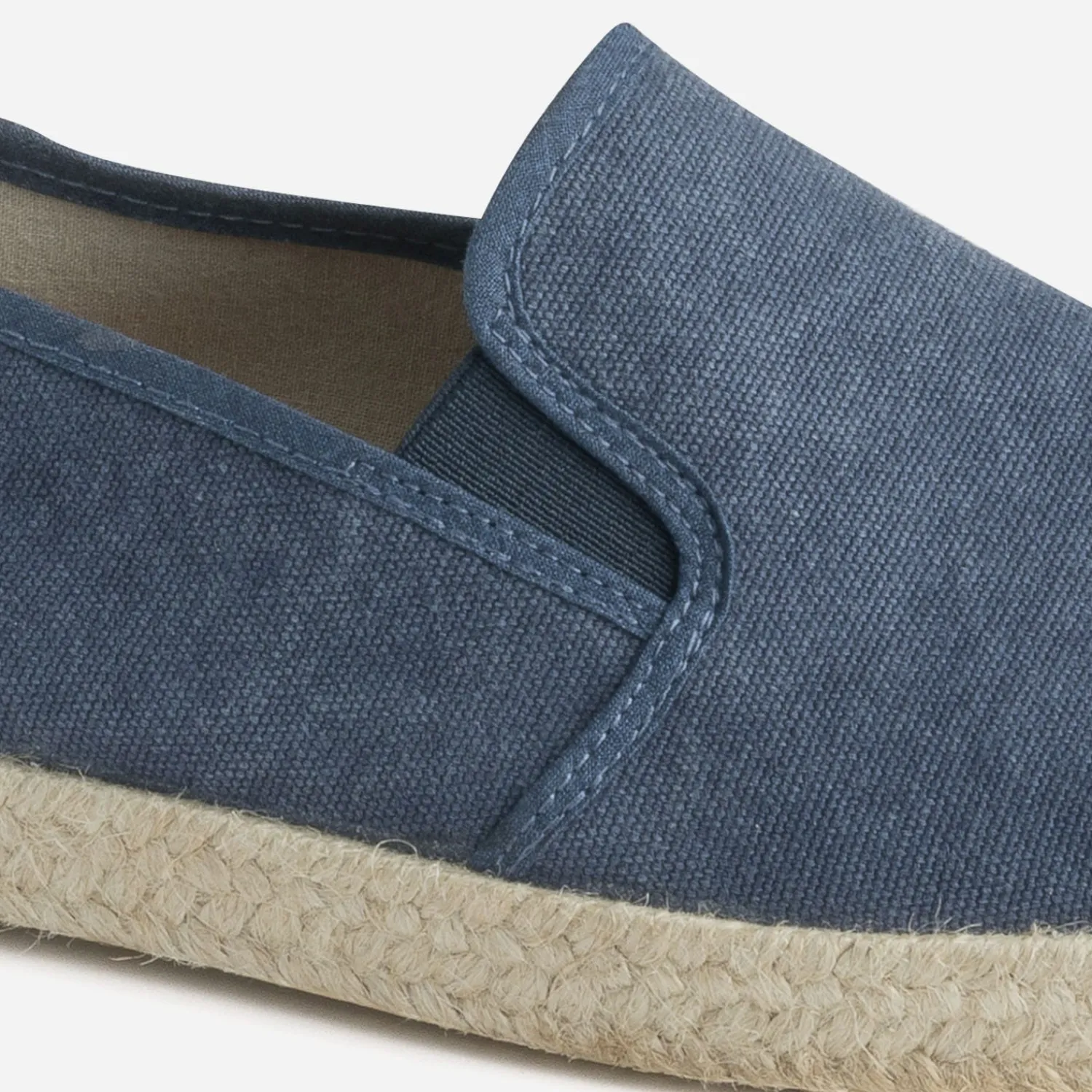 Eram Espadrilles^Slip-on marine en toile sur semelle corde BLEU