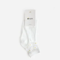 Eram Chaussettes & Collants^Socquettes hes détails fleurs BLANC