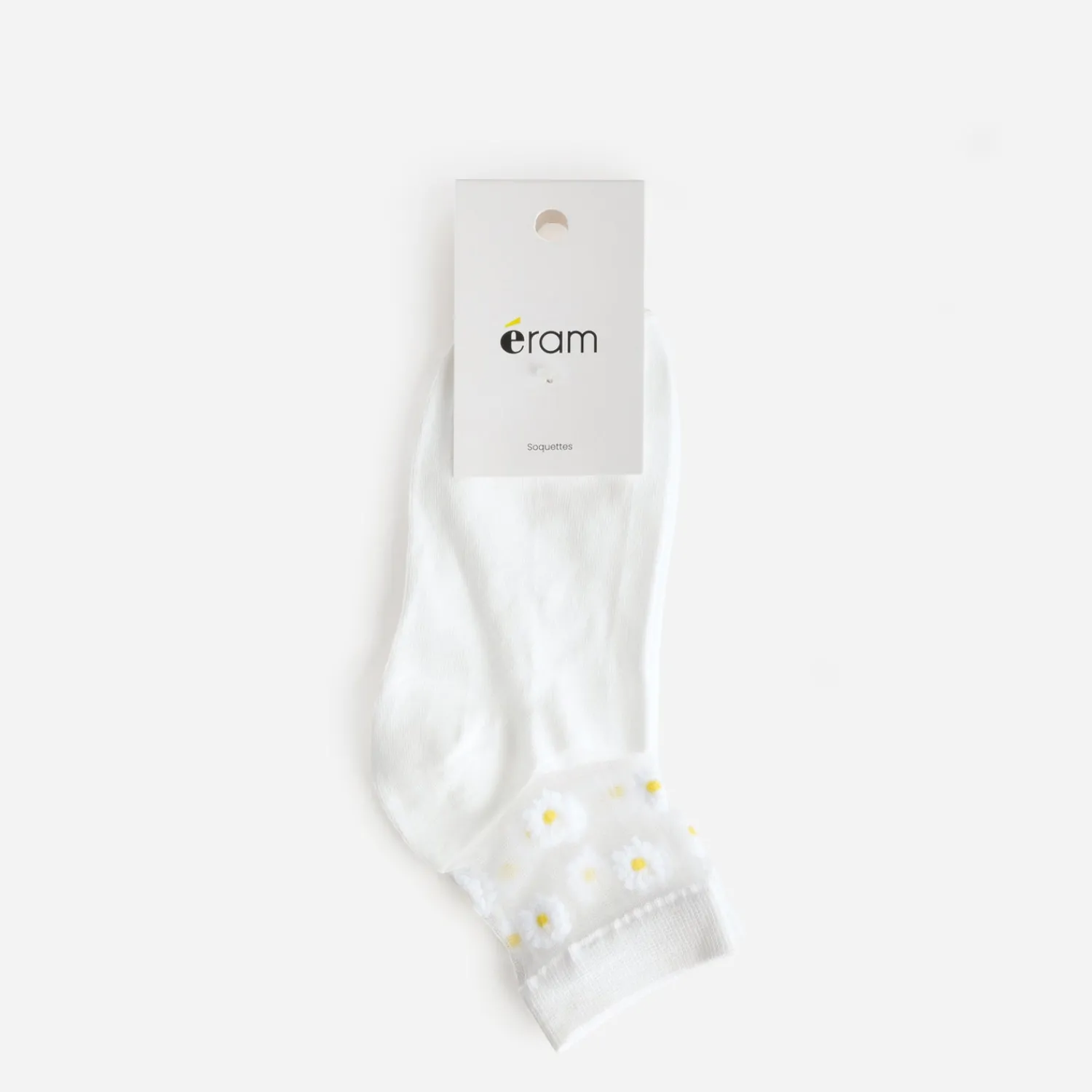 Eram Chaussettes & Collants^Socquettes hes détails fleurs BLANC