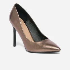 Texto Escarpins^Stiletto bronze métallisé à talon verni MARRON