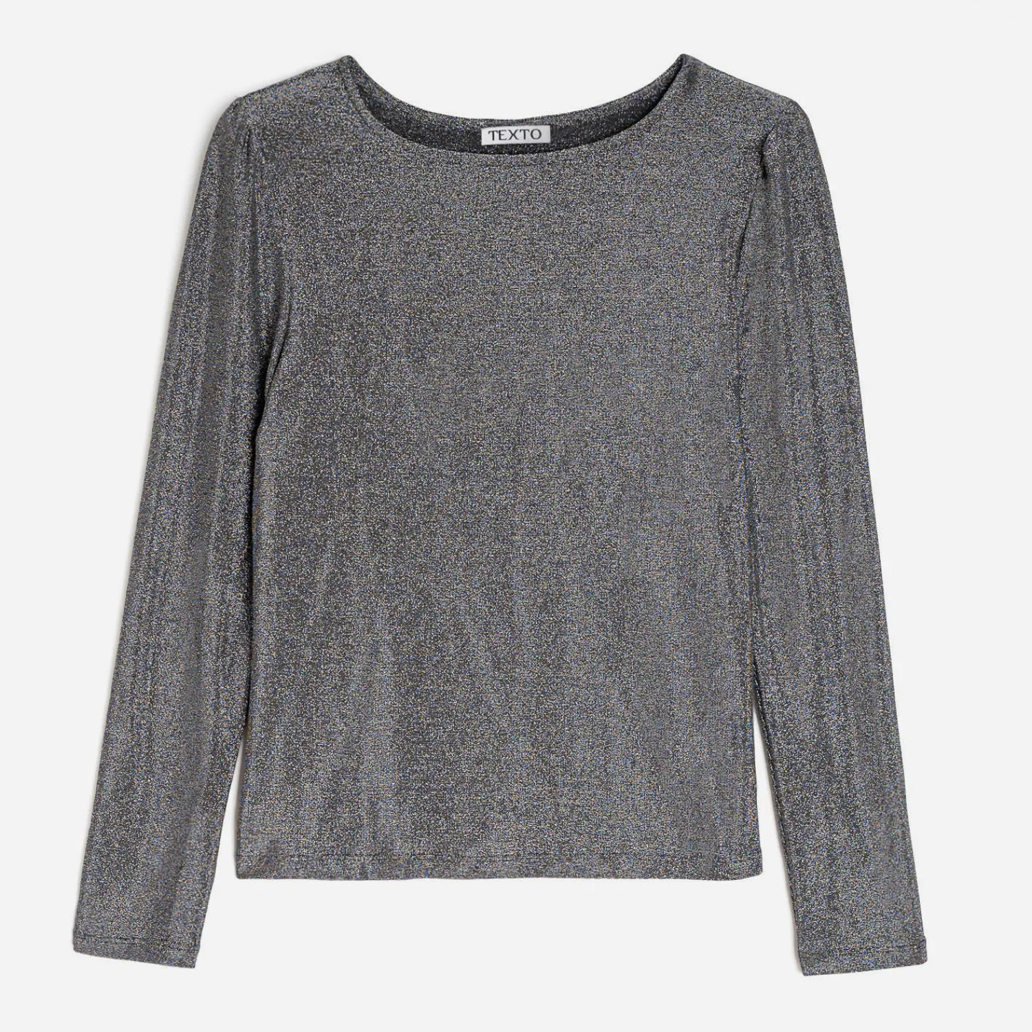 Texto Pulls^Tee-shirt gris métallisé à épaulettes ARGENT