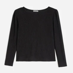 Texto Pulls^Tee-shirt à épaulettes NOIR