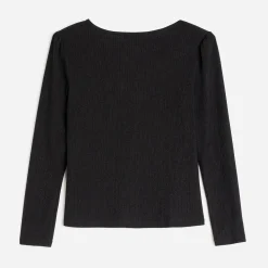 Texto Pulls^Tee-shirt à épaulettes NOIR
