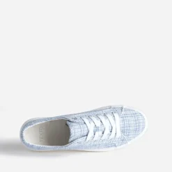 Texto Baskets^Tennis à plateforme e effet tweed BLEU