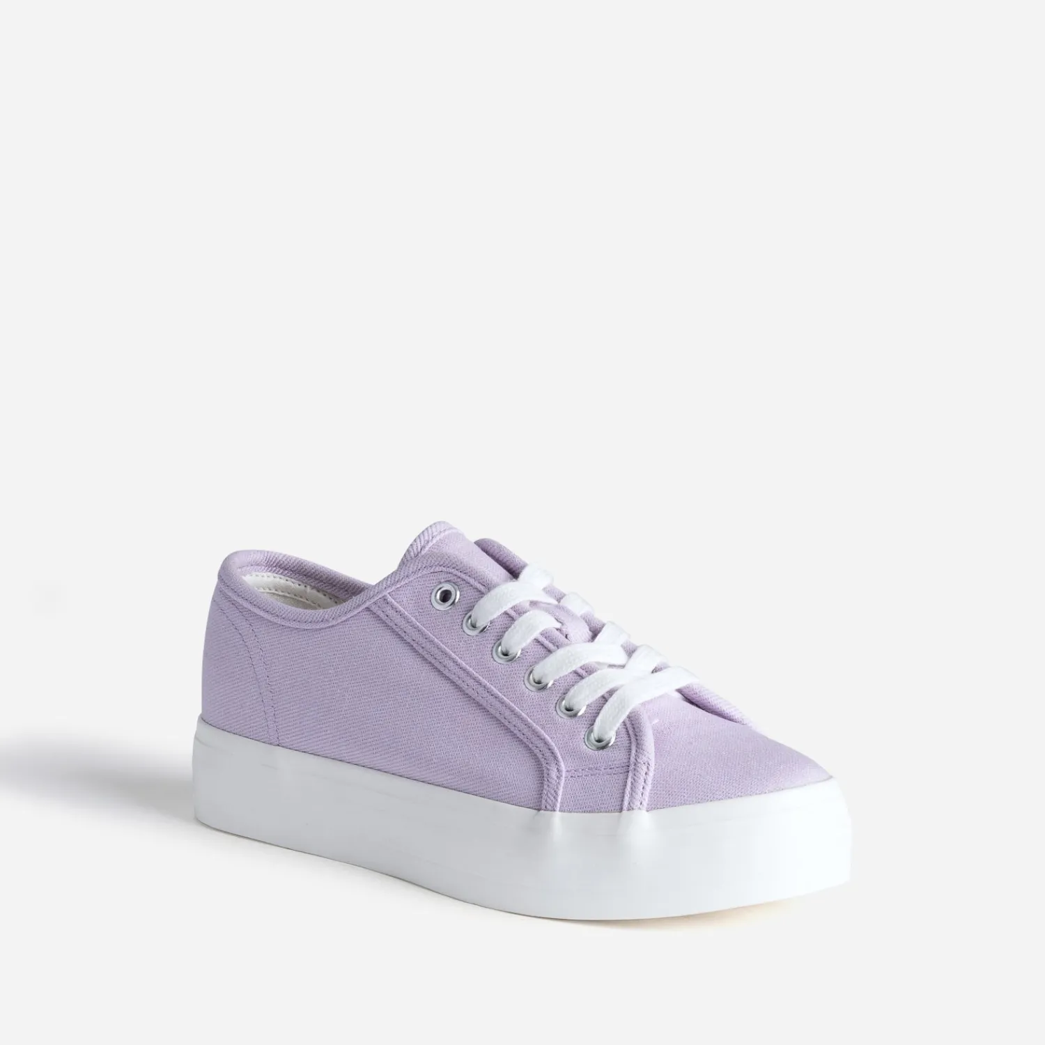 Texto Baskets^Tennis à plateforme parme en toile VIOLET